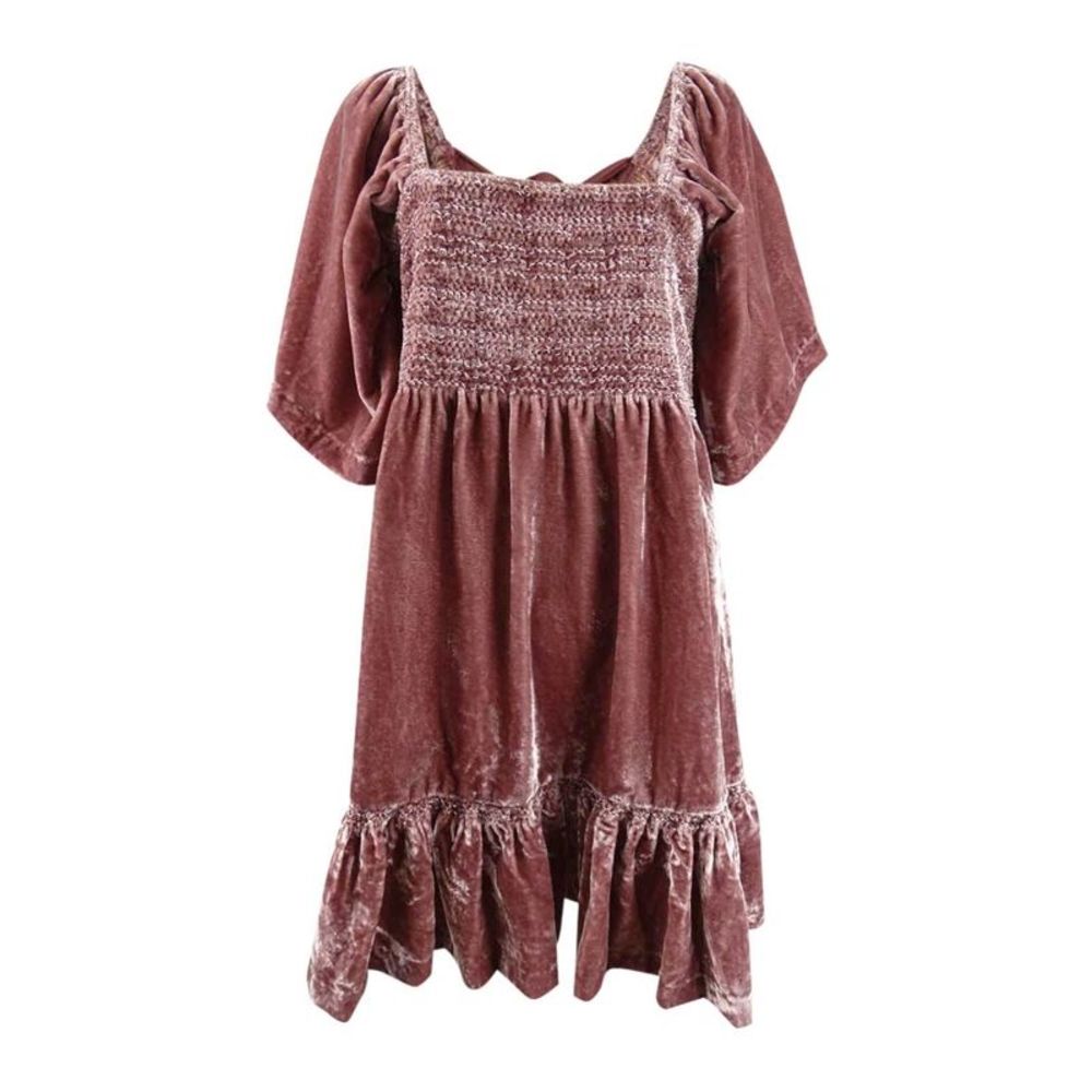 Free People Women's Easy to Love Velvet Minidress (M, Dried Currant) - Picture 2 of 4